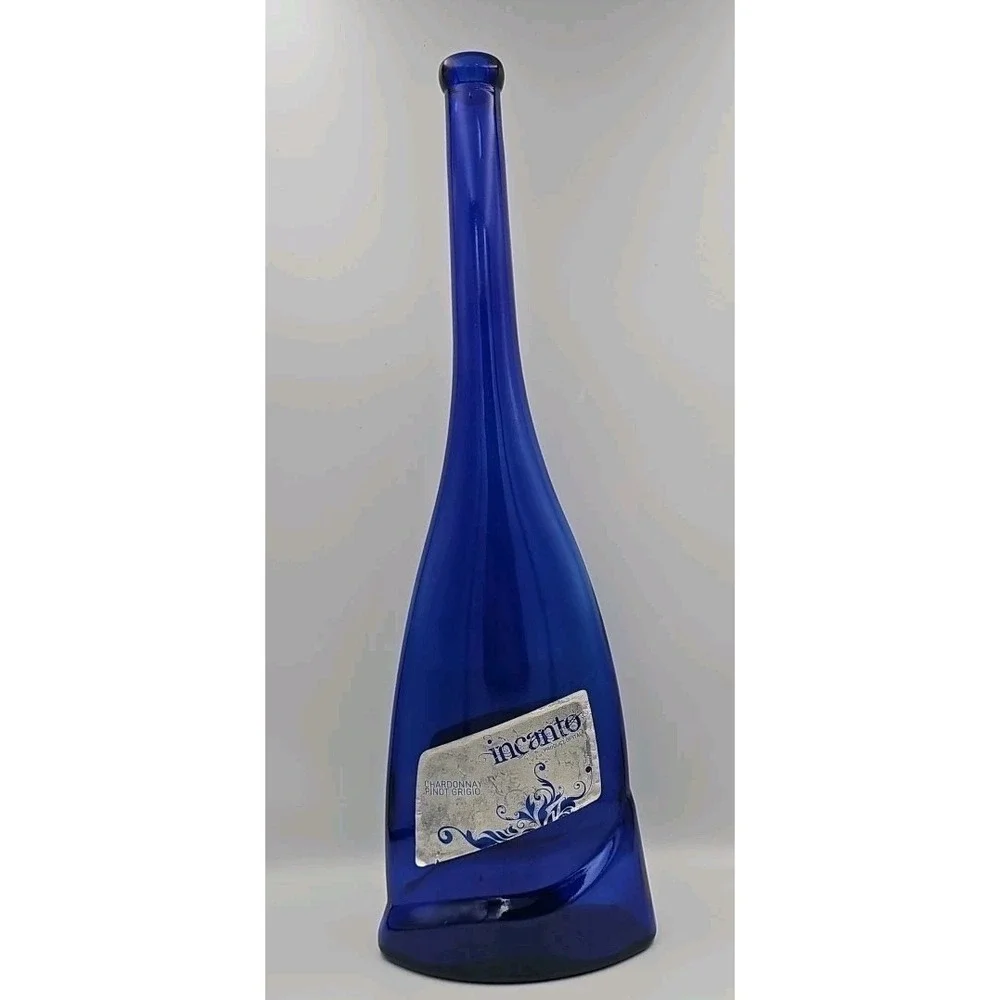Cobalt Blue Glass Wine Bottle Very Tall 19 1/8